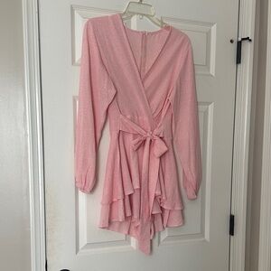 Pink Polka Dot Wrap romper